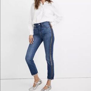 Madewell The Perfect Vintage Jean Metallic Tuxedo Stripe AF692 Women’s 29